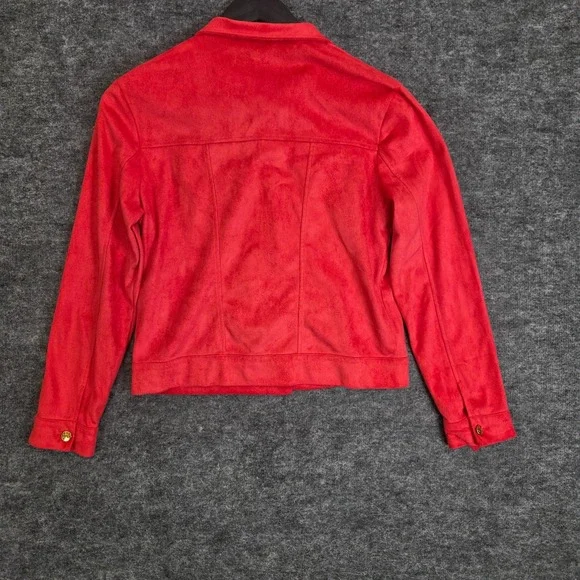 Kettlewell Roxy Jacket Womens Size Medium Hot Pink Faux Suede Pockets Cropped